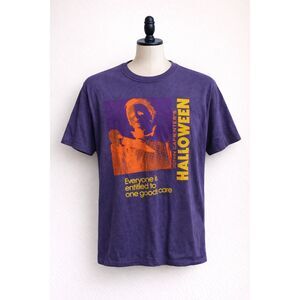 Halloween Michael Myers Graphic T-Shirt Men’s Large Purple Horror Movie Tee
